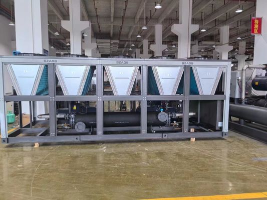 satın al 150HP Hava soğutmalı vida kompresör soğutucu Endüstriyel kimyasal soğutucu 150 Ton PVC profilli ekstrüzyon hatları için hava soğutma makinesi online manufacture