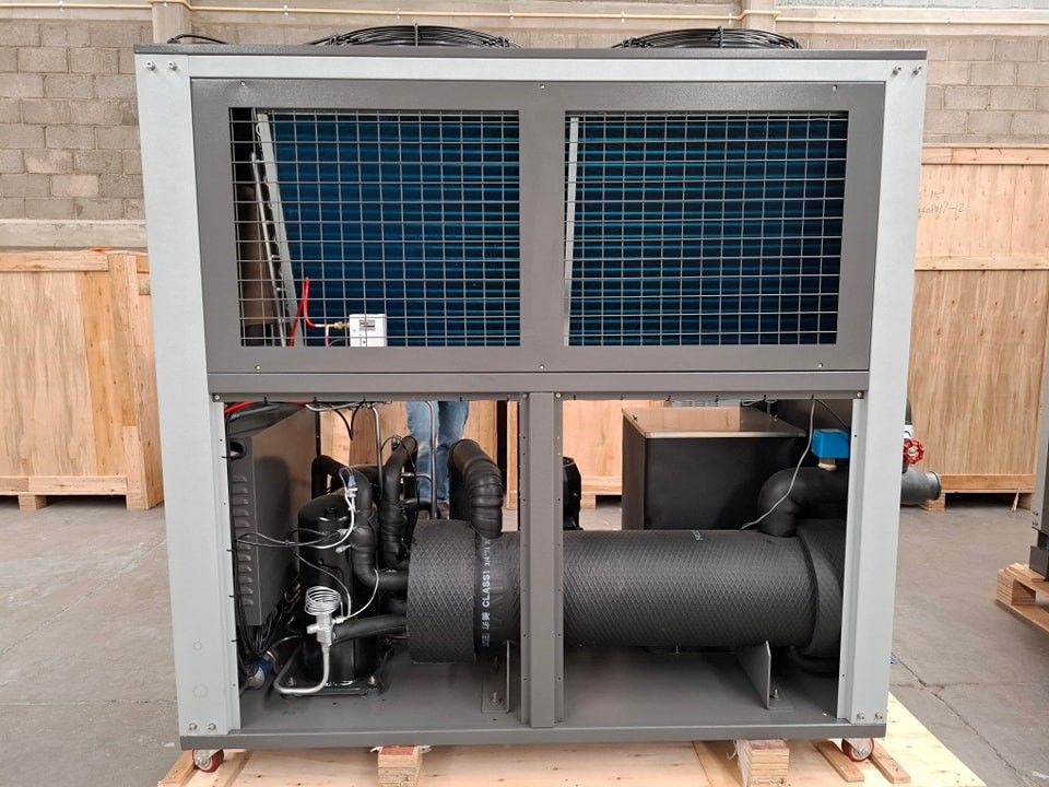 5HP Endüstriyel Su Soğutucu Plastik İşleme 5RT Hava Soğutmalı Soğutucu İlaç Kimyasal Soğutma Bakır Tüp Kondansörü